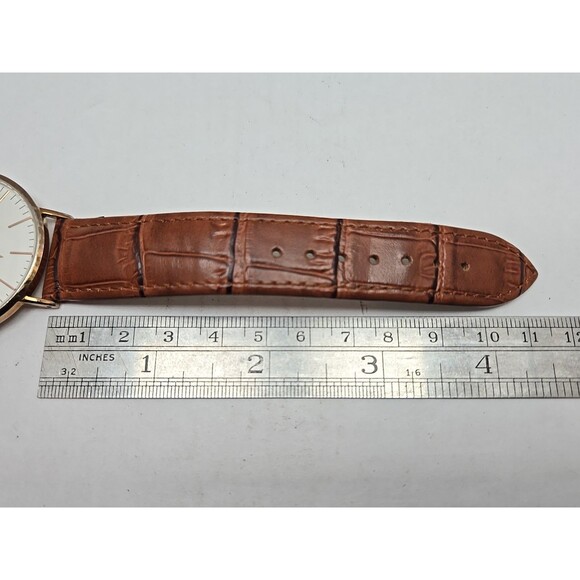 Daniel Wellington Classic 41mm Rose Gold Leather Quartz Watch New Battery Slim - Picture 9 of 13